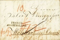 1841: Zweizeiler FRANCO/AUS RUSSLAND, auf Briefchen aus St. ...