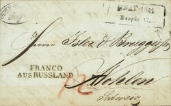 1841: Zweizeiler FRANCO/AUS RUSSLAND, auf Faltbrief aus RIGA nach ...