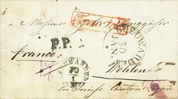 1844: Franco Briefchen von LEEUWARDEN mit kleinem und grossem K1, ...