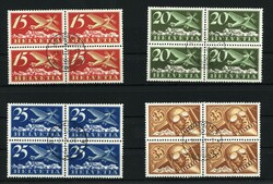 1923-25: 15 Rp. bis 35 Rp. je im Viererblock, sauber mit ...