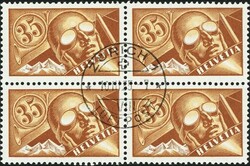 1923-25: 15 Rp. bis 35 Rp. je im Viererblock, sauber mit ...