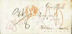 1844: Geschäftsbrief mit rotem K1 MIDDELBURG 26/1, roter ...