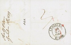 1844: Faltbrief aus Prag mit rotem Dreizeiler PRAG/FRANCO/18. MAI; ...