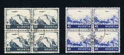 1948: Landschaftsbilder, Farbänderungen: Viererblock- Serie mit ...