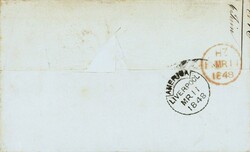 1848: Faltbriefhülle (o. Inhalt) aus New York mit Dampfschiff ...