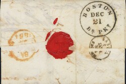 1854: Faltbrief von Philadelphia (Gr. roter PHILADELPHIA PAID) und ...