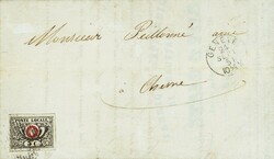 1850: 5 C. tiefschwarz, Waadt 5, voll- bis überrandig mit 3 ...