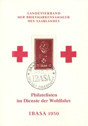 1950: Rotes Kreuz 25+10 Fr. Zuschlags-Ausgabe auf Rotkreuz-FDC-Karte, ...