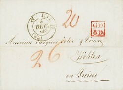 Vorphilatelie 1830, ursprünglich aus London wurde der Brief in ...