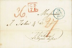 Vorphilatelie 1832, Brief aus Paris mit rot gefasstem CD 7D, rechts ...
