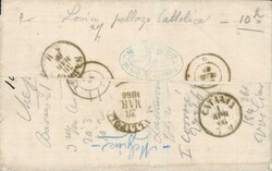 1866: 80 C. rosa auf Brief von Paris nach Gallipoli (Apulien) mit ...