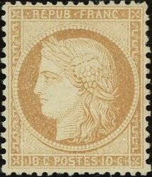 1870: 10 C. gelbbraun, Ceres, ungebraucht; sauber und gut zentriert, ...