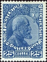 1915: 25 H. dunkelkobalt, Fürst Johann II, ungebraucht, sauber, ...
