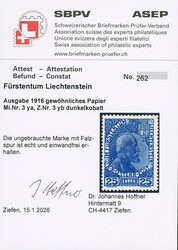 1915: 25 H. dunkelkobalt, Fürst Johann II, ungebraucht, sauber, ...