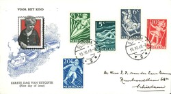 Niederlande: 1948, frühes FDC Voor het kind, dazu 2 verschiedene FDC ...