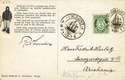 Norwegen 1918-24: Polarpost Karte der Amundsen Expedition mit beiden ...