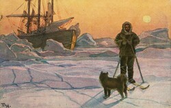 Norwegen 1918-24: Polarpost Karte der Amundsen Expedition mit beiden ...