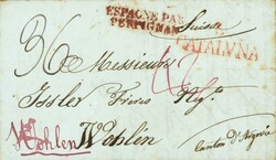 Spanien Vorphilatelie: 1837, Faltbrief aus Barcelona nach Wohlen, mit ...