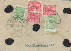 Nepal, 1935: Buntfrankatur mit Paar und Einzelwert 8 P. rot, dazu 2x ...