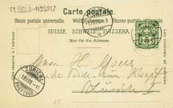 1900: Edelweiss-Litho (C. Künzli) „Gruss vom Flüela“ mit ...