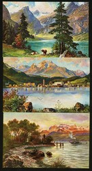 Set von 10 kolorierten Karten Chocolats Lindt&amp;Sprüngli, ...