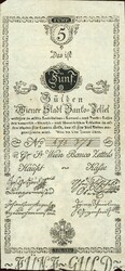 Wien 1800: 5 Gulden, Wiener Stadt Banco Zettel, Ausgabe 1.1.1800, ...