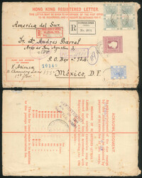 Hong Kong to Mexico, South America in use of HK QV (size H) ...