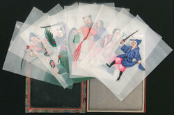 大清時期通草畫一組十枚，置精緻盒子內