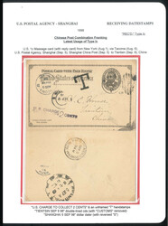 1899.08.01 (August 1) USA 1c Message Card from New York via Tacoma to ...