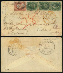 1856.10.21 (October 21) Cover from Springfield MA USA via Southampton ...