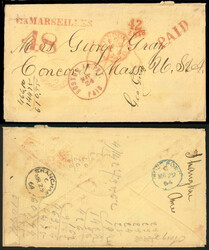 1864.03.25 (March 25) Cover to Concord in Massachusetts USA via ...