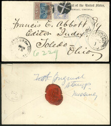1870.07.30 (July 30) Registered Mail from US Postal Agency Shanghai ...