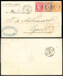 1874.11.05 (November 5) Folded Entire Letter to Lyon France via ...