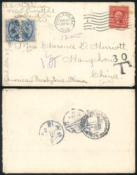 1908.11.27 (November 27) Incoming Postage Due Cover from Portland ...