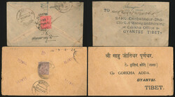 Nepal/Tibet: 1926 Kalimpong India to Gyantse Tibet Cover, franked on ...