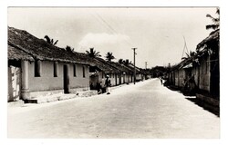 Illustrated Postcards Mozambique. Indigenous neighborhood of the ...