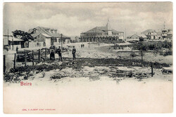 Illustrated Postcards Mozambique. Monochrome postcard with a view of ...