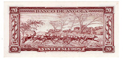 Various Notafilia ANGOLA. 20 Escudos note, Lisbon, 15 August 1956