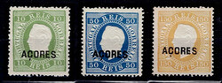 Reprints Azores 1885 * 1878-80 D. Luis right ribbon. Complete series ...