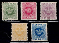 Reprints Angola 1885 * 1881-85 Crown new colors. Complete series of 5 ...