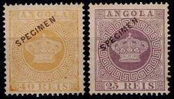 Reprints Angola 1885 * 1870-77 Crown. 2 reprints of 40 yellow reis ...