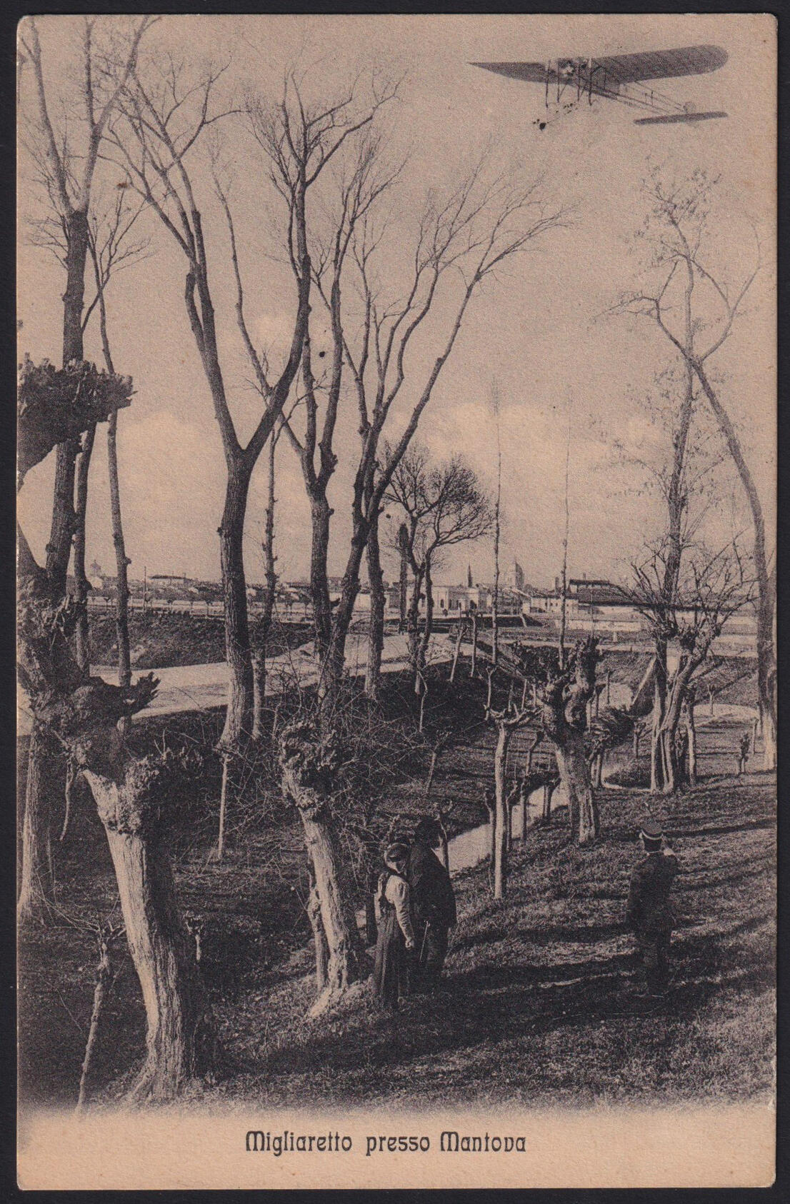 1910 MANTOVA - ESPERIMENTI DI AVIAZIONE. Cartolina verticale di aereo ...