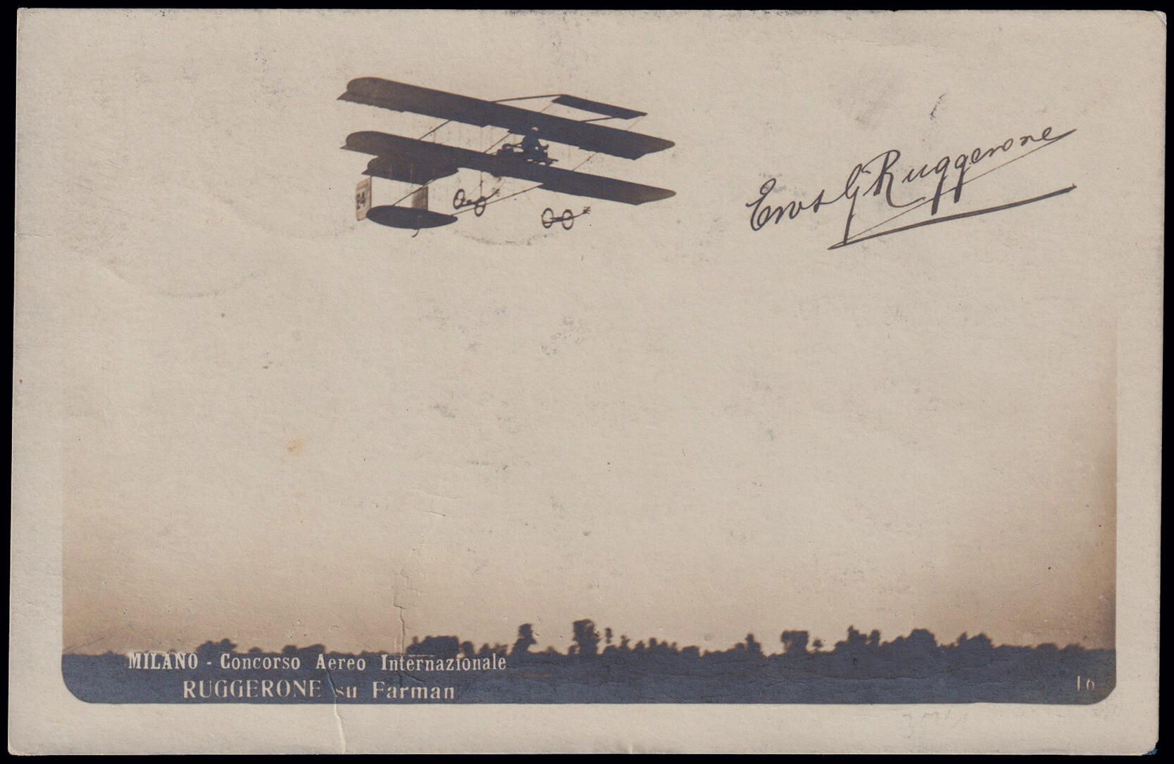1910 MILANO / CIRCUITO AEREO INTERNAZIONALE. Cartolina fotografica ...