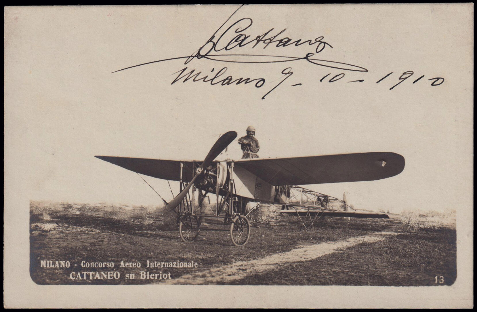 1910 MILANO / CIRCUITO AEREO INTERNAZIONALE. Cartolina fotografica ...