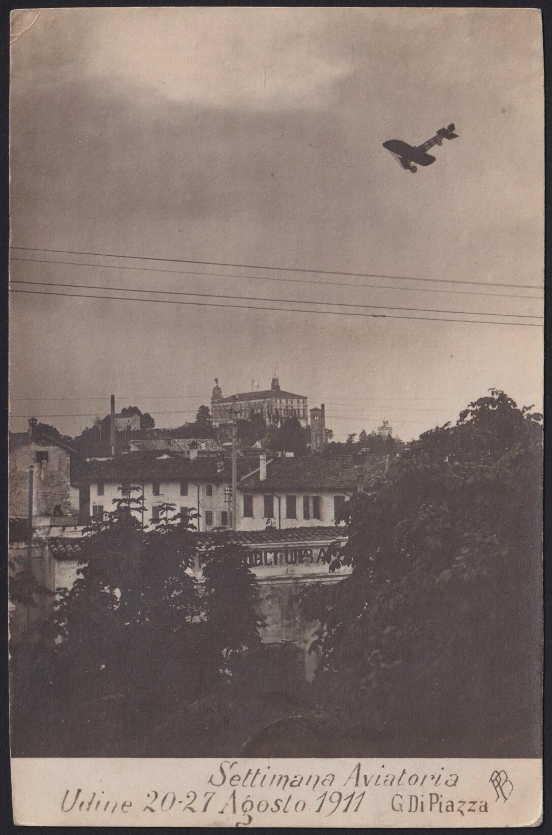 1911 UDINE / RIUNIONE AVIATORIA. Cartolina fotografica verticale ...