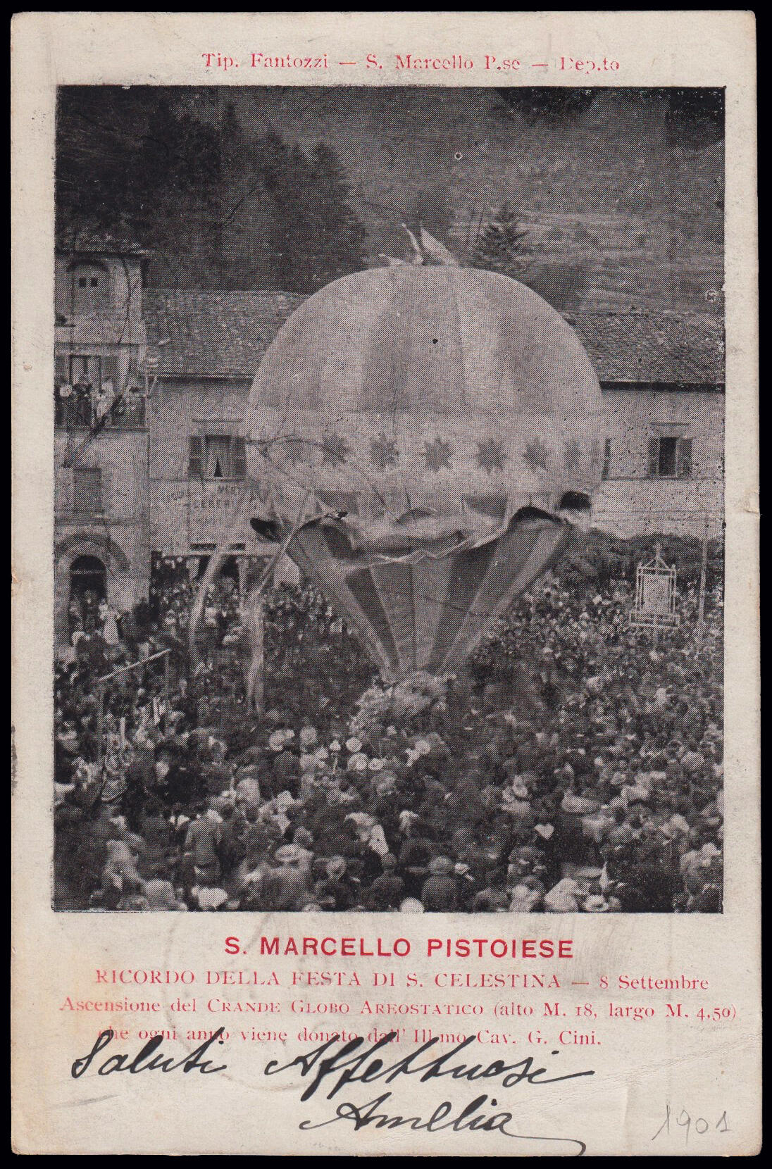 1901 - SAN MARCELLO PISTOIESE - ASCENSIONE DEL GRANDE GLOBO ...