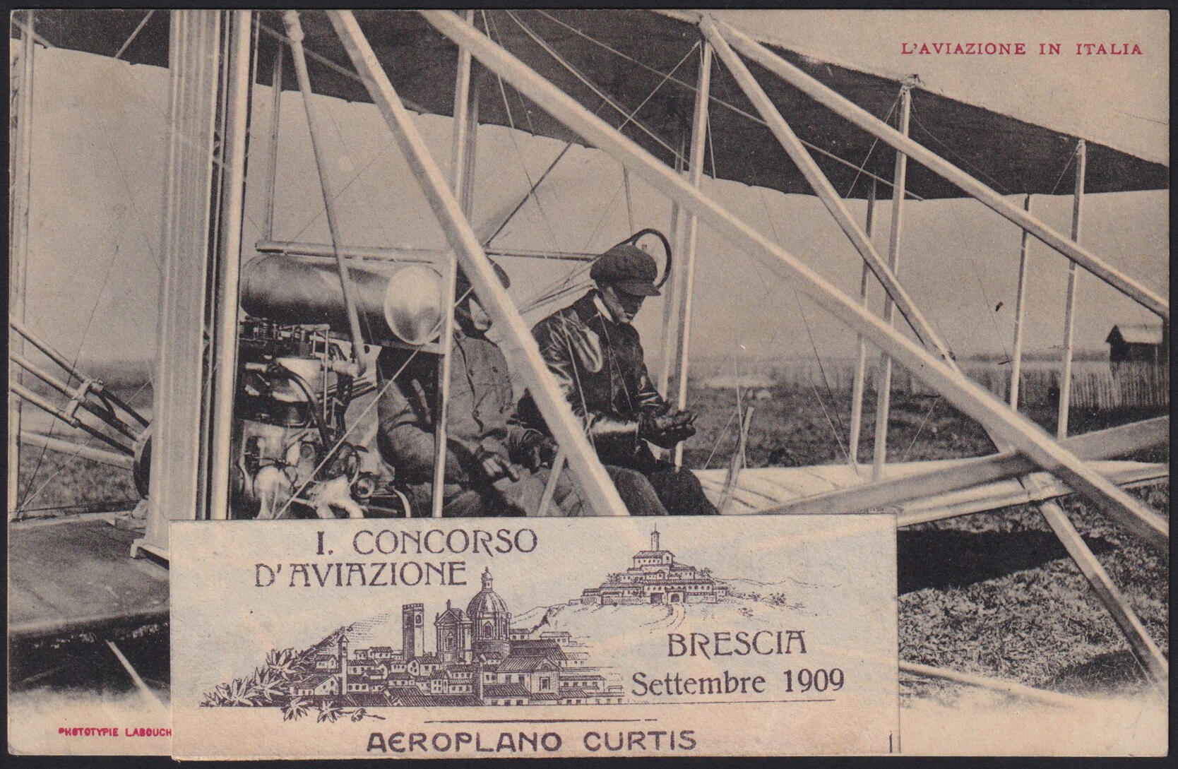 1909 BRESCIA I° CIRCUITO AEREO INTERNAZIONALE. Cartolina spedita da ...