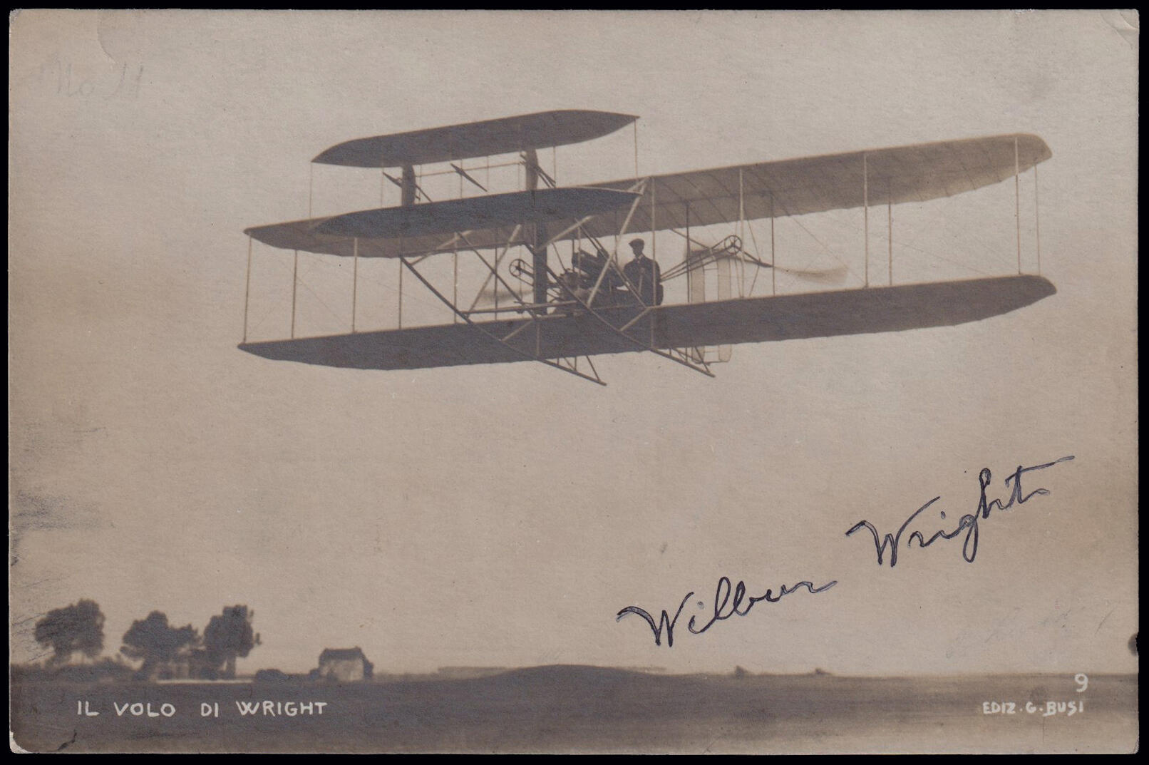 1909 VOLI DI WILBUR WRIGHT A CENTOCELLE. Cartolina fotografica ...