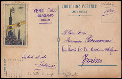 1910 MILANO / CIRCUITO AEREO INTERNAZIONALE. Cartolina policroma ...