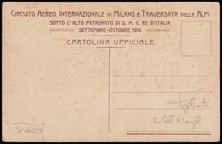 1910 MILANO / CIRCUITO AEREO INTERNAZIONALE. Cartolina ufficiale ...